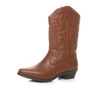 AJVANI Womens Ladies Low Cuban Heel Pointed Toe Western Calf Cowboy Boots Size 8 41