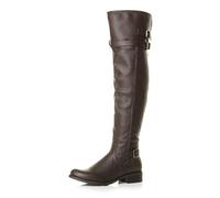AJVANI Womens ladies low heel flat winter zip over the knee buckle riding boots size
