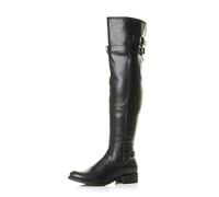 AJVANI Womens ladies low heel flat winter zip over the knee buckle riding boots size