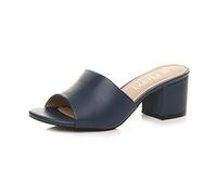 AJVANI Womens ladies low mid block heel casual party evening mules sandals size