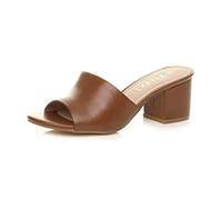 AJVANI Womens ladies low mid block heel casual party evening mules sandals size
