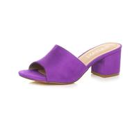 AJVANI Womens ladies low mid block heel casual party evening mules sandals size
