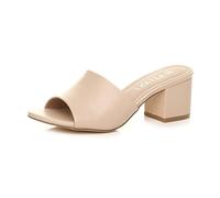AJVANI Womens ladies low mid block heel casual party evening mules sandals size