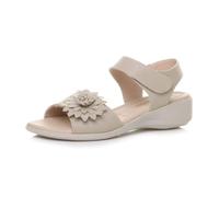 AJVANI Womens ladies low wedge heel hook & loop strap slingback flower comfort leather insole sandals shoes size.