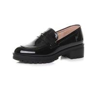 AJVANI Womens Ladies mid Block Heel Chunky Slip on School Shoes Penny Loafers Size