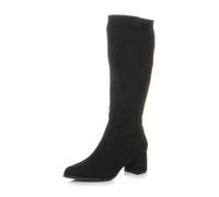 AJVANI Womens ladies mid block heel pointed toe stretch fitted riding boots size 8 41
