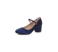 AJVANI Womens Ladies mid Block Heel Strap Work Evening Party Mary Jane Court Shoes Size