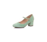 AJVANI Womens Ladies mid Block Heel Strap Work Evening Party Mary Jane Court Shoes Size