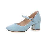 AJVANI Womens Ladies mid Block Heel Strap Work Evening Party Mary Jane Court Shoes Size 7 40