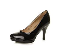 AJVANI Womens Ladies mid high Heel Platform Party Work Evening Party Prom Wedding Bridal Court Shoes Pumps Size.