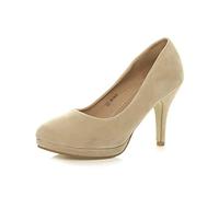 AJVANI Womens Ladies mid high Heel Platform Party Work Evening Party Prom Wedding Bridal Court Shoes Pumps Size.