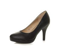 AJVANI Womens Ladies mid high Heel Platform Party Work Evening Party Prom Wedding Bridal Court Shoes Pumps Size.
