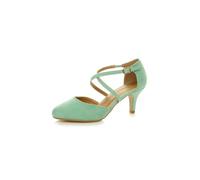 AJVANI Womens Ladies mid high Heel Strappy Crossover Wedding Evening Sandals Shoes Size