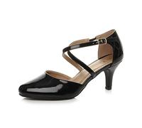 AJVANI Womens Ladies mid high Heel Strappy Crossover Wedding Evening Sandals Shoes Size