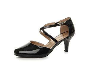 AJVANI Womens Ladies mid high Heel Strappy Crossover Wedding Evening Sandals Shoes Size