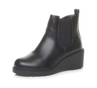 AJVANI Womens ladies mid wedge heel smart casual stretchy chelsea ankle boots size 3 36
