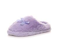 AJVANI Womens ladies winter fur slip on mules grip sole comfort slippers size 9 42