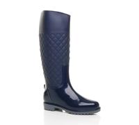 AJVANI Women's Low Block Heel Festival Camping Wellies in Navy | Size: 5