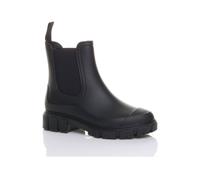 AJVANI Women's Low Heel Chelsea Ankle Boots Wellingtons Wellies in Black | Size: 7