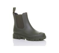 AJVANI Women's Low Heel Chelsea Ankle Boots Wellingtons Wellies in Khaki | Size: 6