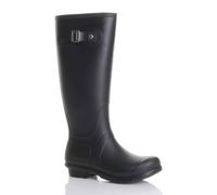 AJVANI Women's Low Heel Wellington Boots Wellies in Black | Size: 4