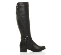 AJVANI Women's Low Heel Zip Military Biker Style Knee Biker Boots in Black | Size: 6 AJVANI Black 6