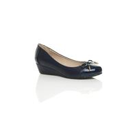 AJVANI Women's Low Mid Wedge Heel Comfort Court Shoes in Navy | Size: 5