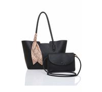 AJVANI Women's Medium Everyday Work Casual Tote Shoulder Bag in Black