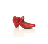 AJVANI Women's Mid Block Heel Mary Jane Comfort Court Shoes in Red | Size: 6