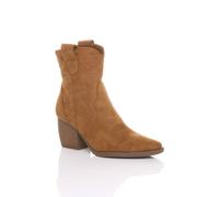 AJVANI Women's Mid Cuban Heel Pointed Toe Western Cowboy Ankle Boots in Camel | Size: 5