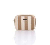 AJVANI Women's Stripy Woven Beach Crossbody Bag in Brown