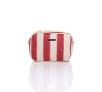 AJVANI Women's Stripy Woven Beach Crossbody Bag in Red