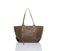 AJVANI Women's Weave Pattern Large Shoulder Bag in Light Brown