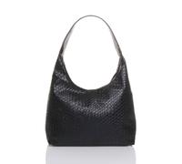 AJVANI Women's Weave Woven Pattern Tote Shoulder Bag in Black