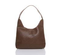 AJVANI Women's Weave Woven Pattern Tote Shoulder Bag in Brown
