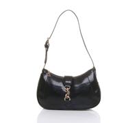 AJVANI Women's Zip Half Moon Scoop Shoulder Bag in Black