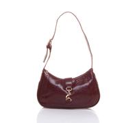 AJVANI Women's Zip Half Moon Scoop Shoulder Bag in Burgundy