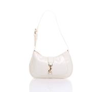AJVANI Women's Zip Half Moon Scoop Shoulder Bag in Cream