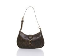 Ajvani Zip Half Moon Scoop Shoulder Bag In Brown Brown