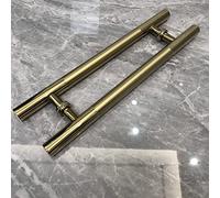 AJYBYUKJ Barn Door Handle Stainless Steel H Shape Pull Push Sliding Shower Glass Door Handle Interior Exterior Solid Door Knob Rose Gold & Gold 60cm/23.6" Beauty Comes