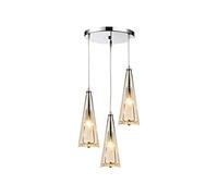 AJYBYUKJ Chandelier, Simple 3-Lights Northern Creative Modern Europe Glass Pendant Lights Ceiling Lighting Fixtures Decoration Postmodern Crystal LED Hanging Lamp Device(Amber A) Beauty Comes