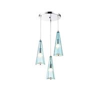 AJYBYUKJ Chandelier, Simple 3-Lights Northern Creative Modern Europe Glass Pendant Lights Ceiling Lighting Fixtures Decoration Postmodern Crystal LED Hanging Lamp Device(Blue A) Beauty Comes