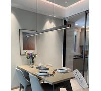 AJYBYUKJ LED Pendant Light for Restaurant Linear Design Chandelier Dimmable with Remote Control Office Hanging Lamp Ideal for Kitchen Workspace Reading Room Bar (Black) Beauty Comes