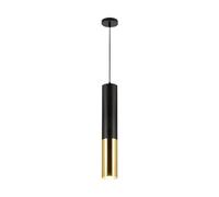 AJYBYUKJ Modern 12W Long Tube LED Pendant Light Modern Black Cylinder Hanging Lamp Ceiling Downlight for Kitchen Island Dining Living Room Counter Shop Decor Beauty Comes