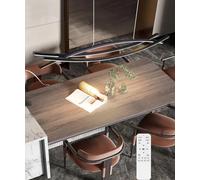 AJYBYUKJ Modern LED Pendant Lamp with Remote Dimmable Height & Brightness Arched Design for Restaurant Bar Dining Room Black 89W (120cm) Elegant Lighting Solution Beauty Comes