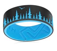 AJZYX Silicone Forest Tree Bird Ring for Men Women, Rubber Outdoors Hunting Promise Wedding Band,8mm Wide 2mm Thick Breathable Comfort Fit Size 6-13, 6 UK, Silicone, No Gemstone
