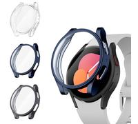 AK 3 Pack Screen Protector Case for Samsung Galaxy Watch 5 & Samsung Galaxy Watch 4 Screen Protector, TPU Cover Scratch-Proof Protective Case for Galaxy Watch 5/4 40mm 44mm (40mm, Clear/Blue/Gray)