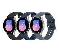 AK 3 Pack Straps Samsung Galaxy Watch 5 Strap 40mm 44mm,Galaxy Watch 5 Pro Strap 45mm,20mm Adjustable Silicone Sport Strap Replacement Band for Galaxy Watch 5/4 Women Men(Pack B), Black/Slate/Blue
