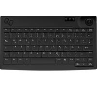 Active Key USB Keyboard AK-440-TU-B/US – US English QWERTY, Windows, Black, Integrated Trackball