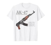AK-47 Assault Rifle Russian AK Kalashnikov Cutaway Chart T-Shirt, Men, White, 4X-Large